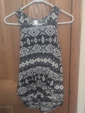 No Boundaries Black and White Aztec Print Tank Top